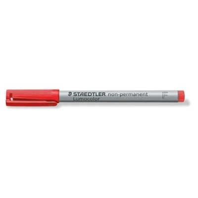 Bild av Staedtler 316 2 Lumocolor non permanent Folienstift (wasserlöslich, 10 Stück in Kartonschachtel, F Spitze Linienbreite ca. 0.6 mm, hohe Qualität Made Germany) rot, Fein (ca. 0,6 mm), VE