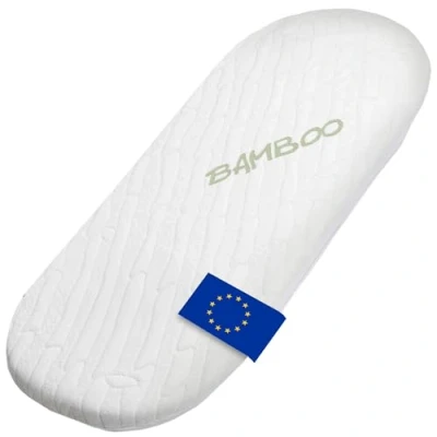 Bild av DOLCI SOGNI Madrass universell liggdel 72 x 32 cm tjocklek 4 cm, CertiPUR™ liggunderlag för nyfödd andningsbar 100 % tillverkad i Italien, bambufiberfoder