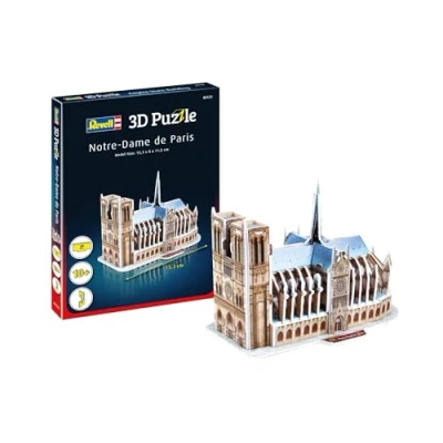 Bild av Revell 3D pussel 121 katedralen Notre Dame, hjärtat i Paris upptäcka världen 3D, pysselkul för unga och gamla, färgad