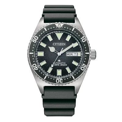 Bild av Montre pour homme Citizen Promaster avec bracelet en caoutchouc et cadran noir automatique NY0120 01E 200M