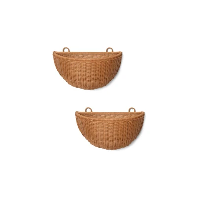Bild av Ferm Living Braided Wall Pockets Korg Natural / set of 2 W: 45 x H: 41 D: 18.5 cm
