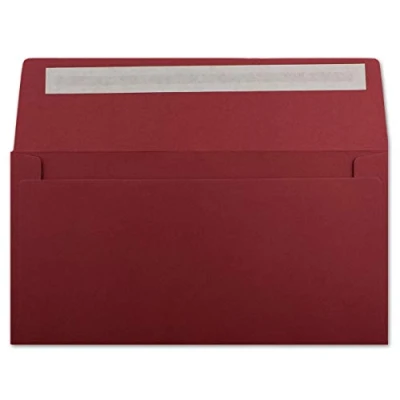 Bild av glöxx agent 100 DIN långa kuvert mörkröd 11 x 22 cm 120 g/m² självhäftande lim standard brevkuvert för dop och inbjudningar
