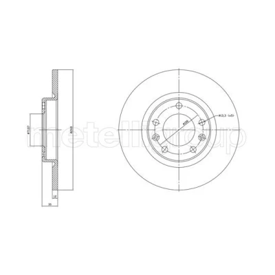 Bild av METELLI Disque de frein PEUGEOT: 308 II 3/5 portes, I SW 2, CITROËN: Berlingo Van, C4 Picasso Grand 2 23 1759C