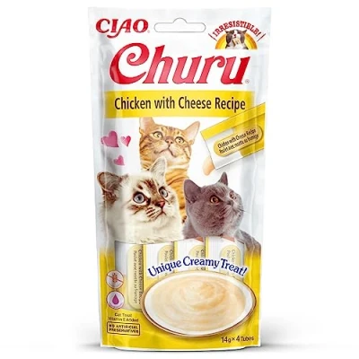 Bild av INABA Churu Chicken with Cheese Kattgodis 4x14 g