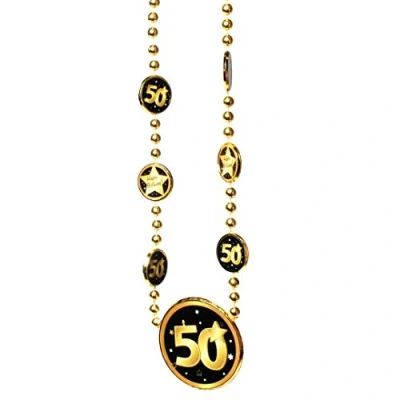 Bild av Udo Schmidt GmbH &amp; Co kedja 50 tum svart/guld för årsdagen dekoration party present halsband, Plast
