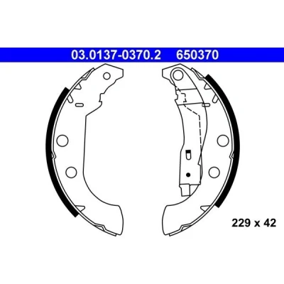 Bild av ATE 03.0137 0370.2 Mâchoires De Frein 229 42 avec levier PEUGEOT: 306 3/5 portes, Berline, Cabriolet