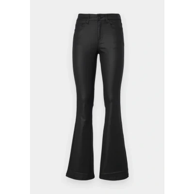 Bild av VERO MODA dam Vmflash Mr Flared Coated Pants Noos jeans, svart, (XL) W x 32L