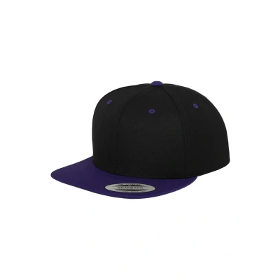 Bild av Flexfit Unisex klassisk Snapback 2 tons keps, för kvinnor och män, finns i 17 färger, en storlek passar alla, Svart/lila, one size
