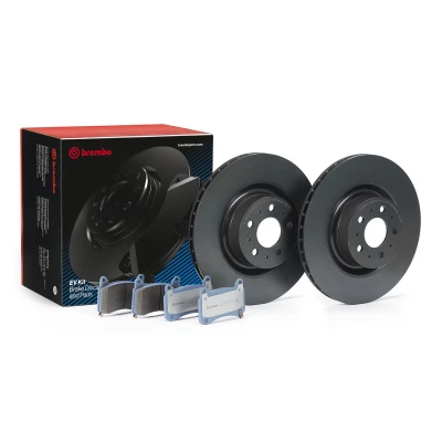 Bild av BREMBO KT 08 003 Disques et plaquettes de freins ventilé l&#039;intérieur sans accessoires avec tôle anti bruit indicateur d&#039;usure