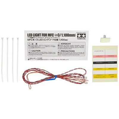Bild av Tamiya 56549 MFC LED set 3 mm röd L: 1 100 mm, reservdel, modelltillverkning, tillbehör för RC fordon/fjärrstyrd bil, tuningdelar, stor