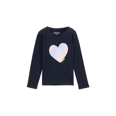 Bild av TOM TAILOR barn flickor långärmad t shirt, 10668 himmelskaptensblå, 128 134