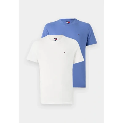 Bild av Tommy Jeans SLIM TEE 2 PACK Tshirt bas, Storlek: 46, Ancient white/soft sapphire