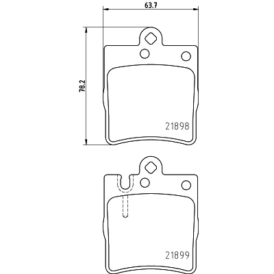 Bild av HELLA 8DB 355 008 451 Jeu de plaquettes frein préparé pour indicateur d&#039;usure MERCEDES BENZ: Classe C Berline, CLK Coupe, E Berline