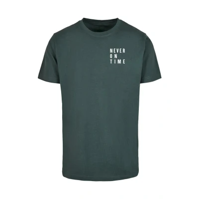 Bild av Merchcode Never ON TIME Tshirt med print, Storlek: Large, Bottlegreen