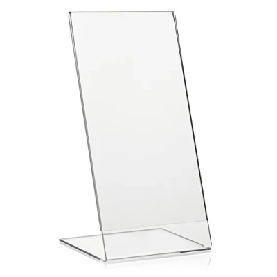 Bild av VITAdisplays® reklamhållare L uppvisare/L stativ i hög format, bordsskiva från original PLEXIGLAS® 5 pack DIN Lang (DL)