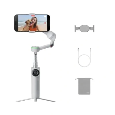 Bild av Insta360 Flow 2 Pro grå vikbar AI telefon gimbal, spår i 200+ appar med Apple DockKit, multipersonspårning, 360 panorespårning, inbyggt stativ/selfiepinne, iPhone/Android bärbar stabilisator