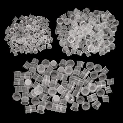 Bild av ATOMUS Tatuering BläCk Lock KåPor 300 Stycken Koppar Transparent Pigment 3 Storlekar Plast Kopp TillbehöR EngåNgs