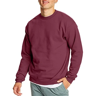 Bild av Hanes herr Ecosmart fleecetröja, tröja i bomullsblandning, rund hals för män, 1 eller 2 pack tillgängliga, Rödbrun pack, 3XL