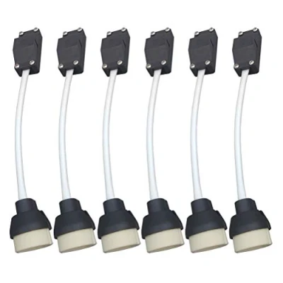 Bild av JaneYi (6 Pack) GU10 Lamp Holder Ceramic Base and Terminal Block/Bridge With Cable Insulation Sleeve Bulb Socket Connector Adaptor for LED Halogen