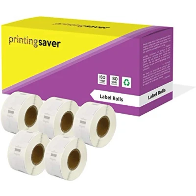Bild av Printing Saver 5X 11353 12 x 24 mm kompatibla mångsidiga etiketter rullar (1 000 per rulle) för LabelWriter 310 320 330 4XL 400 450 Turbo/Twin Turbo/Duo &amp; Seiko SLP etikettskrivare