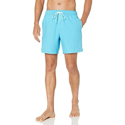 Bild av Amazon Essentials Men&#039;s Snabbtorkande badtröja 18 cm (7 tum), Havsblå, L