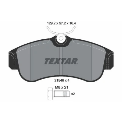 Bild av TEXTAR 2154601 Jeu de plaquettes frein non préparé pour indicateur d&#039;usure NISSAN: Almera II 3/5 portes, Primera 5 Berline