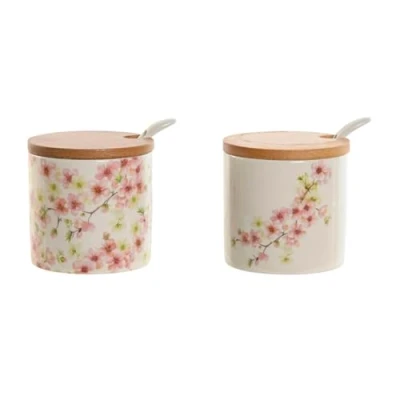 Bild av Home ESPRIT Sockerskål vit rosa lila bambu dolomit 7,5 x cm (2 stycken)