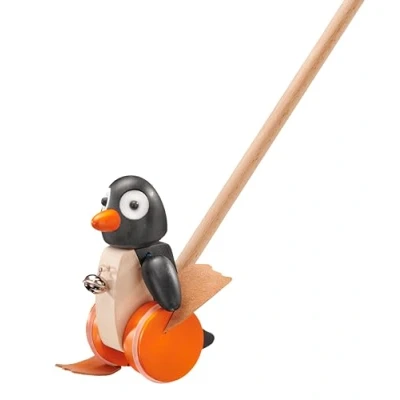 Bild av Selecta 62071 Pingo, skjutande figur, och utdragbar leksak av trä, 13 cm, flerfärgad