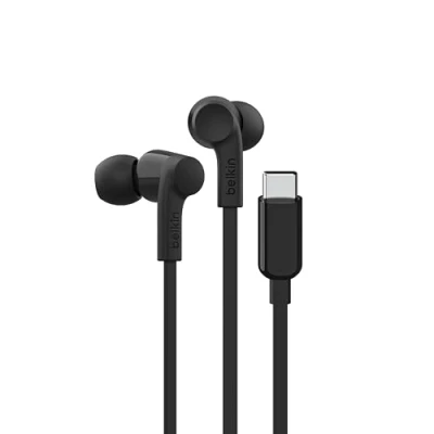 Bild av Belkin SoundForm kabelanslutna Hörlurar med USB C anslutning, inear mikrofon för iPhone 16, iPad Mini, Galaxy S24, Android m.fl. anslutning (USB hörlurar) Svarta