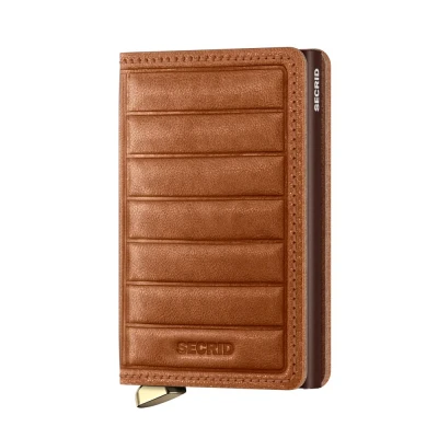 Bild av Secrid Slimwallet Emboss Lines Cognac Gratis gravyr
