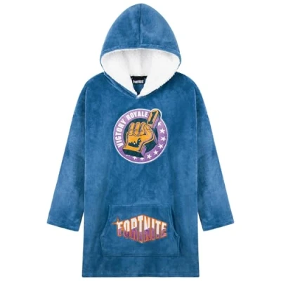 Bild av FORTNITE Filt huvtröja för pojkar och tonåringar, 14+ bärbar filt, fleece, extra lång, one size