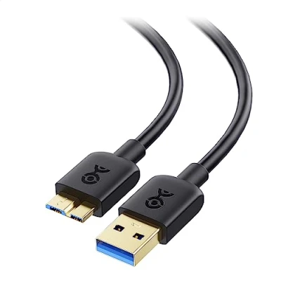 Bild av Cable Matters Micro USB 3.0 kabel 3 m (Micro kabel/USB hårddiskkabel) i svart meter för externa hårddiskar Western Digital My Passport, Seagate Expansion, Toshiba Canvio