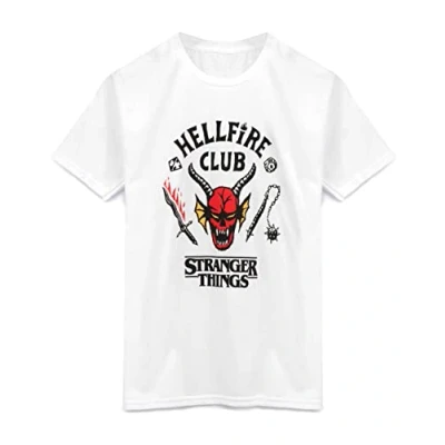 Bild av Stranger Things Hellfire Club T shirt för barn Pojkar Flickor Hawkins Society Eddie Vit Outfit Säsong 4 Merchandise 9 10 år