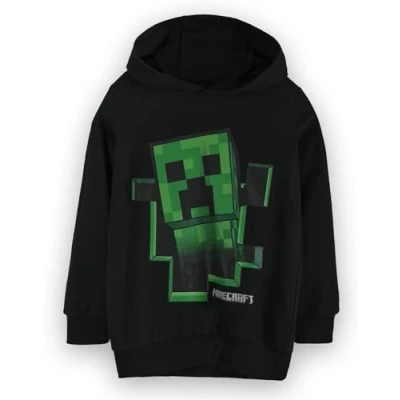 Bild av Minecraft Hooded Sweatshirt för pojkar Barn &amp; Tonåringar Svart Grafisk Hoodie Game Sprite Jumper Creeper Block Pop Out Tröja Gamer Merchandise Gift honom
