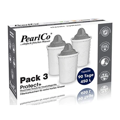 Bild av PearlCo Protect+ Classic Pack 3 filterpatroner för mycket hårt vatten passar Brita