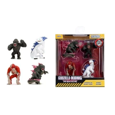 Bild av Jada Toys 253252035 Godzilla samlarfigur 4 Pack, 6 cm i Metall Från Toys, pack med Figurerna Shimo, Skar, King Kong och Godzilla, cm, 8 år
