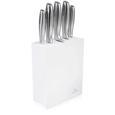 Bild av Gerlach G02 0993M ZENB 05PU S2S2 01 Set of The Kitchen Knives in block Modern White 01, Stainless Steel