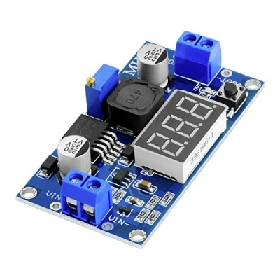 Bild av AZDelivery LM2596S LM2596 DC 3 siffrig Voltmeter Display 3.3V 24V Step down Module, med Digital inklusive E bok!