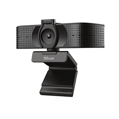 Bild av Trust Teza 4K Ultra HD webbkamera, 3840 x 2160, 2 integrerade mikrofoner och autofokus, 30 FPS, USB Plug &amp; Play, webbkamera för lag, Zoom, Skype, PC, bärbar dator, Mac, Macbook svart