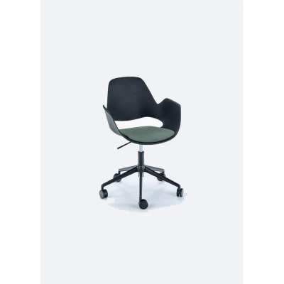 Bild av HOUE FALK Armchair Matstol Five star base / With &quot;Dark Green&quot; padded seat H:83 x D:53 W:58,5 cm