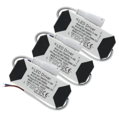 Bild av Jandei Paket med 3 LED drivare transformatorer 15W 18W DC, Multi spänning ingång 85 265V AC 50/60Hz, Utgång 72 86 Vdc 240 260 mA, Idealisk för downlights och andra enheter