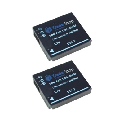 Bild av 2 x kameraprojektorer projektor Li Ion batteri kompatibel med Panasonic Lumix DMC FX01 FX07 FX3 FX8 FX9 FX10 FX12 FX50 FX100 FX150 LX1 LX2 LX3