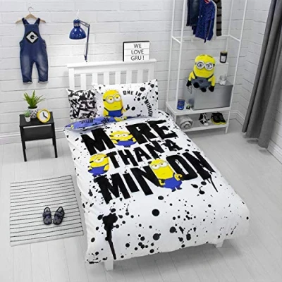 Bild av Minions 2 Vändbara sängkläder set för barn och tonåringar, motiv: Minion i gult, um2SAYDS002UK1
