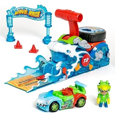 Bild av T RACERS Wave Race Interaktiv pitcher och förare exklusiv bil, Toy Car Track