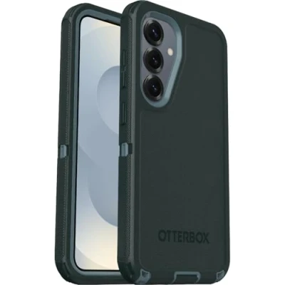 Bild av OtterBox Defender skal för Samsung Galaxy S25, extra stöttåligt, fallsäkert, skyddande skal, testad till militärstandard x7, Grön