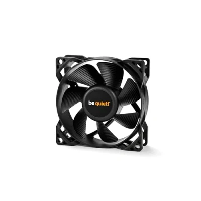Bild av be quiet! Pure Wings 2 80 mm PWM fläkt, hög maximal hastighet, lågt lägsta varvtal, optimerad fläktram, exceptionellt högt lufttryck, mycket tyst drift, gevär lager, BL037