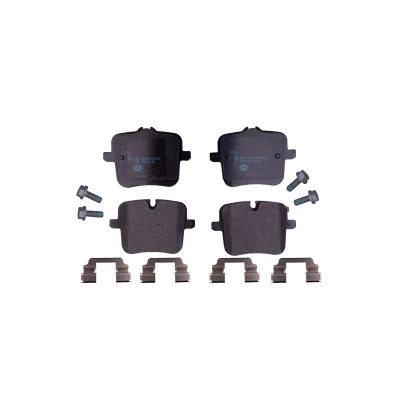 Bild av HELLA 8DB 355 037 991 Jeu de plaquettes frein préparé pour indicateur d&#039;usure avec vis d&#039;étrier accessoires BMW: 5 Berline, 7, X5