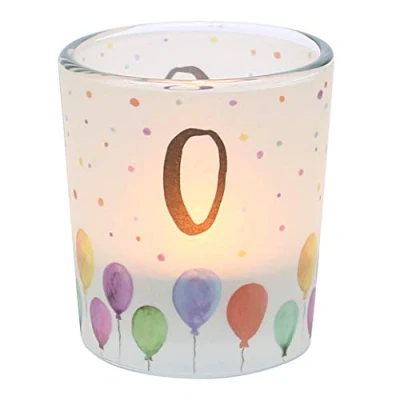 Bild av Dekohelden24 transparent banderole, inkl. 1 värmeljus, H/Ø: 6,5 x 6 cm, motiv: nummer 0, vindljusglas 0