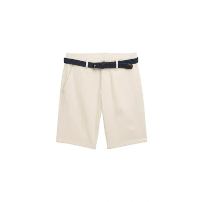 Bild av TOM Tailor Stretch MIT GÜRTEL Shorts, Storlek: 30, White beige zig zag structure