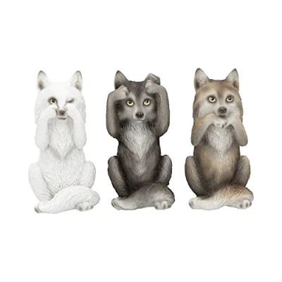 Bild av Nemesis Now B4472N9 Three Wise Wolves 10 cm statyett, harts, grå, en storlek